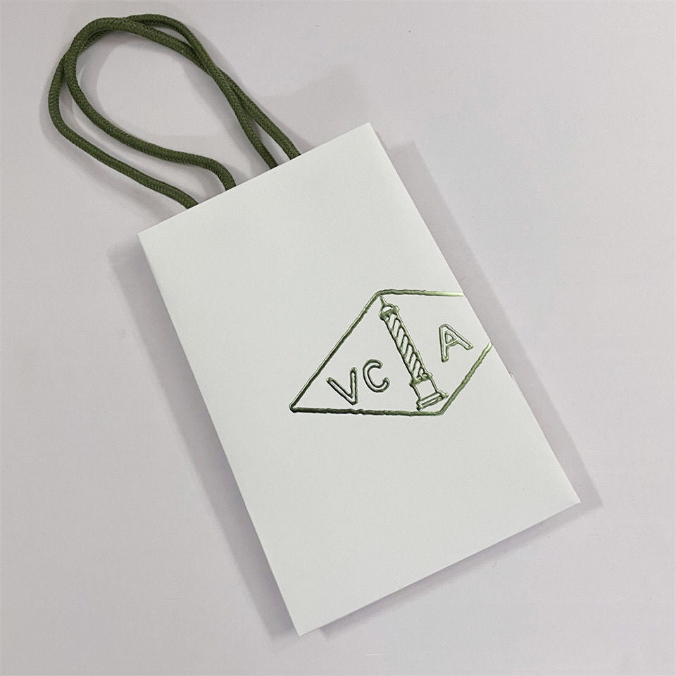 VA Kleeblatt Armband Halskette Ring Box Geschenktüte