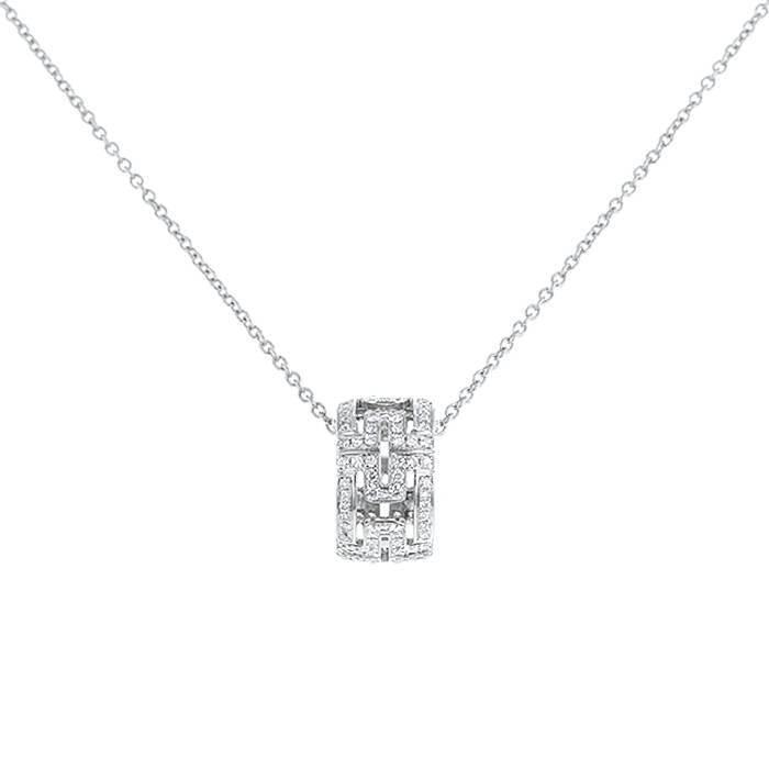 [Vicky]PARENTESI NECKLACE SILVER DIAMOND