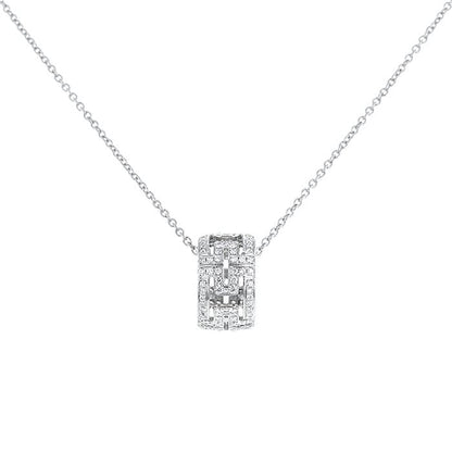 [Vicky]PARENTESI NECKLACE SILVER DIAMOND