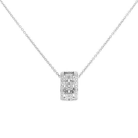 [Vicky]PARENTESI NECKLACE SILVER DIAMOND