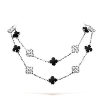 [Royal&Vicky]CLOVER 20 MOTIFS ONYX DIAMOND SILVER