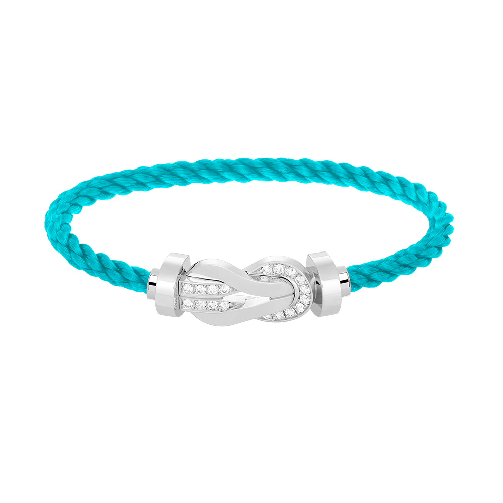[Royal&Vicky]CHANCE LARGE 8 FIGURE BUCKLE HALF DIAMOND BRACELET SILVER