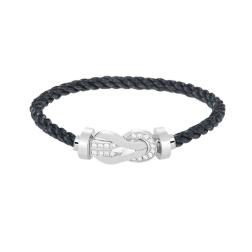 [Royal&Vicky]CHANCE LARGE 8 FIGURE BUCKLE HALF DIAMOND BRACELET SILVER