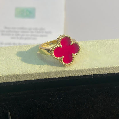 [Vicky]NEW CLOVER PINK ENAMEL RINGS
