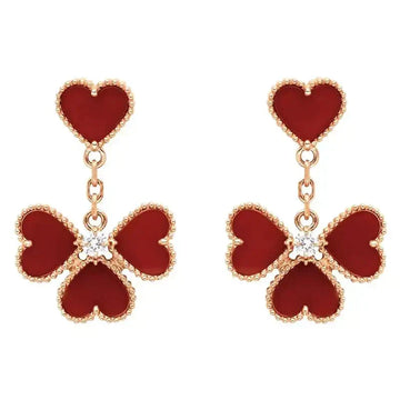 [Royal&Vicky]SWEET CLOVER CARNELIAN EARRINGS