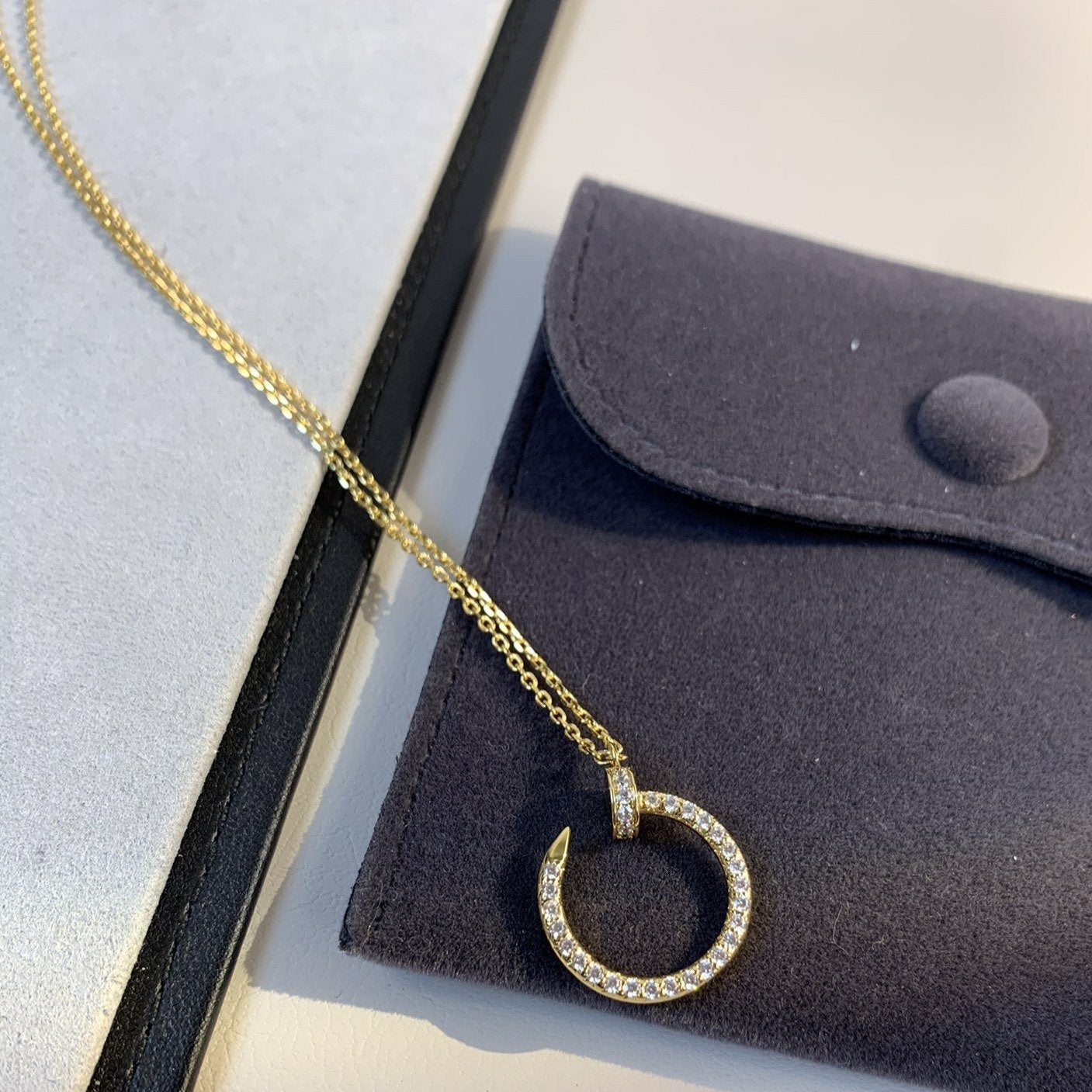 [Vicky]JUSTE NECKLACE GOLD DIAMONDS