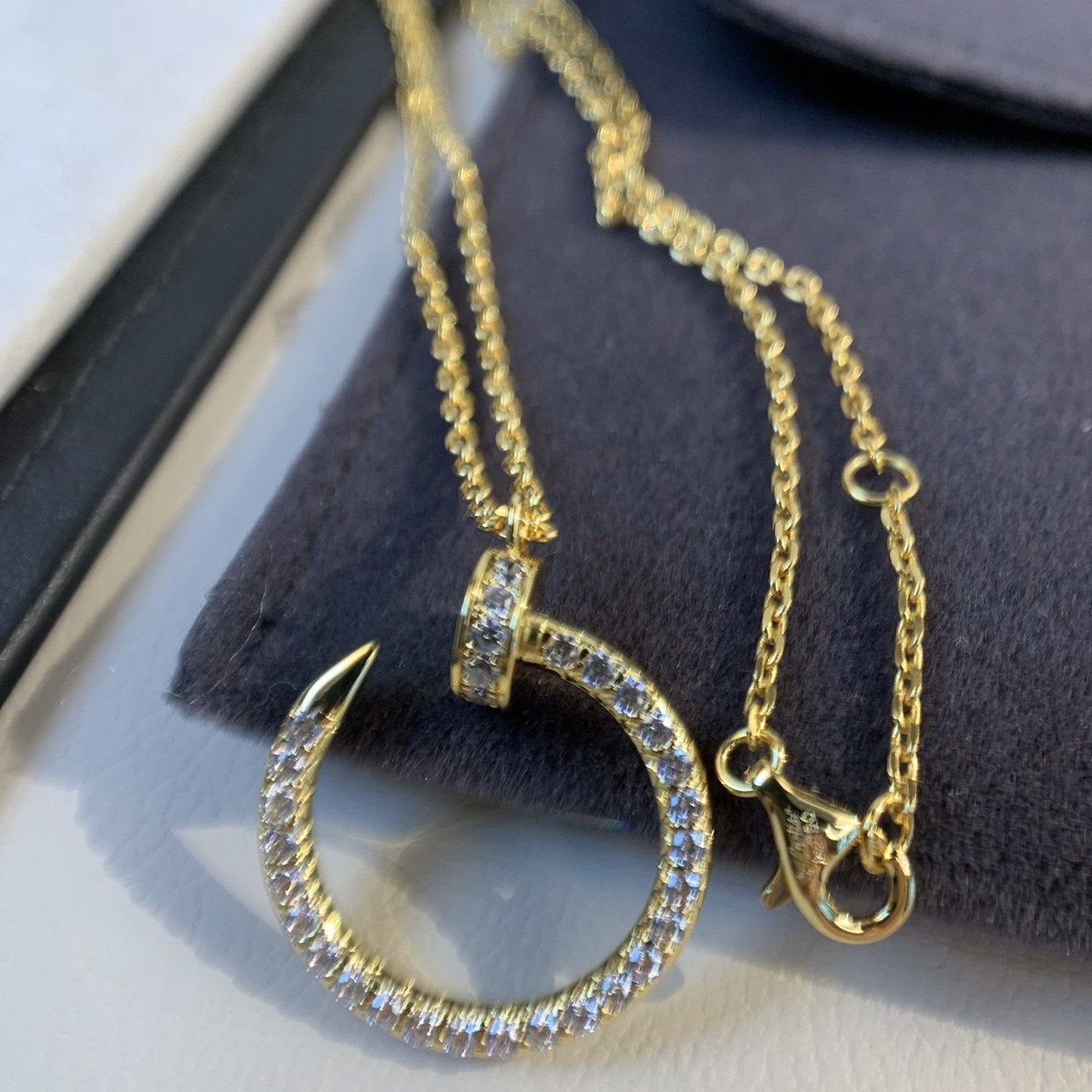 [Vicky]JUSTE NECKLACE GOLD DIAMONDS