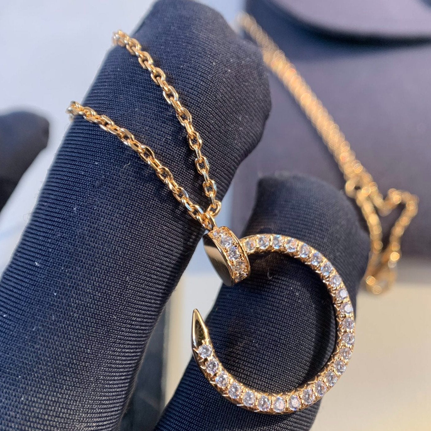 [Vicky]JUSTE NECKLACE PINK GOLD DIAMONDS