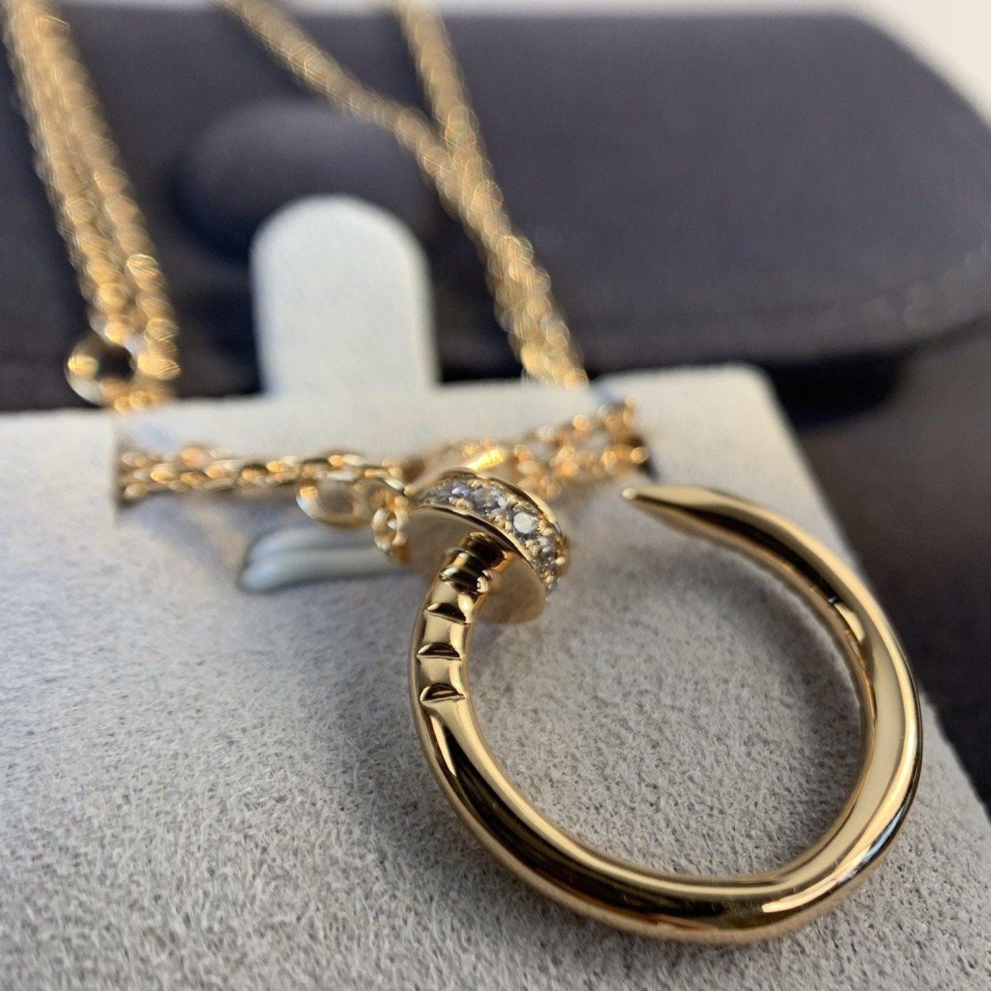 [Vicky]JUSTE NECKLACE PINK GOLD DIAMONDS