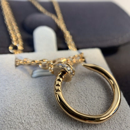 [Vicky]JUSTE NECKLACE PINK GOLD DIAMONDS