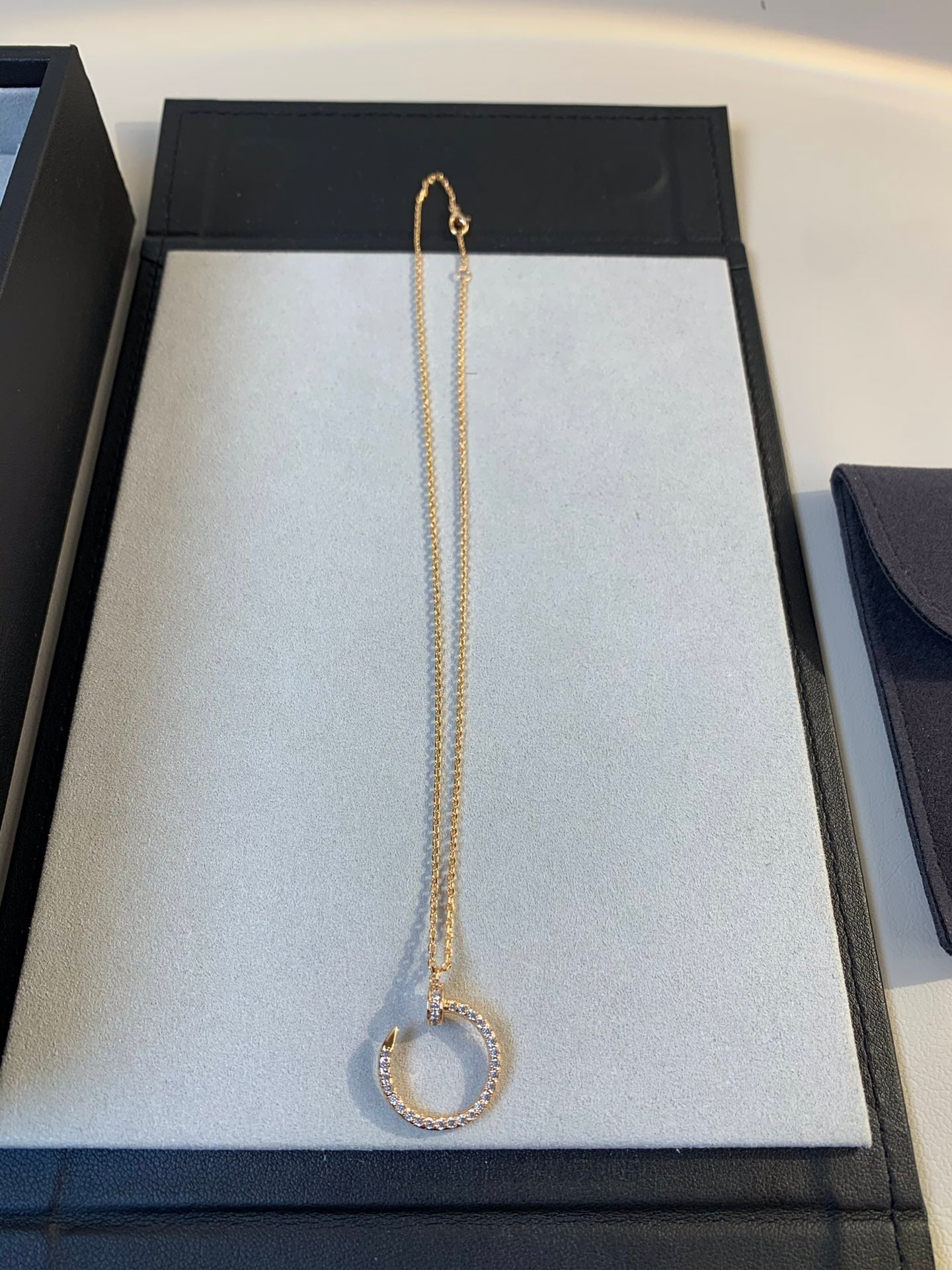 [Vicky]JUSTE NECKLACE PINK GOLD DIAMONDS