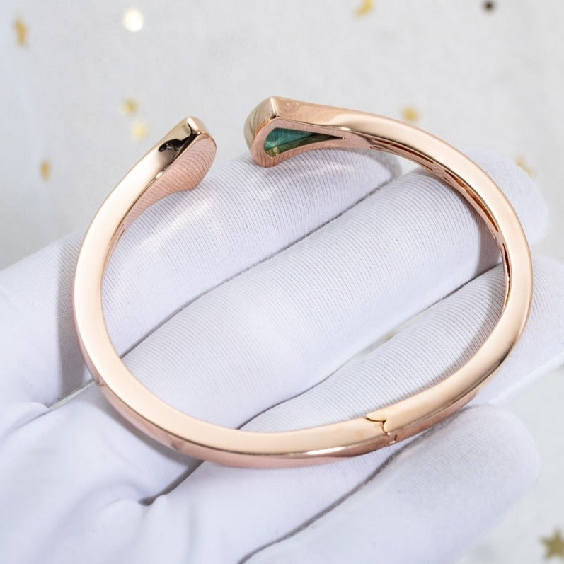 [Vicky]DREAM BRACELET OPEN MALACHITE PINK GOLD