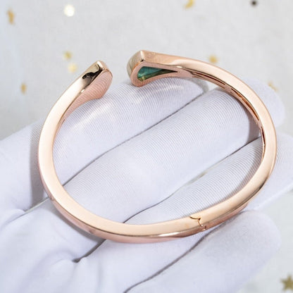 [Vicky]DREAM BRACELET OPEN MALACHITE PINK GOLD