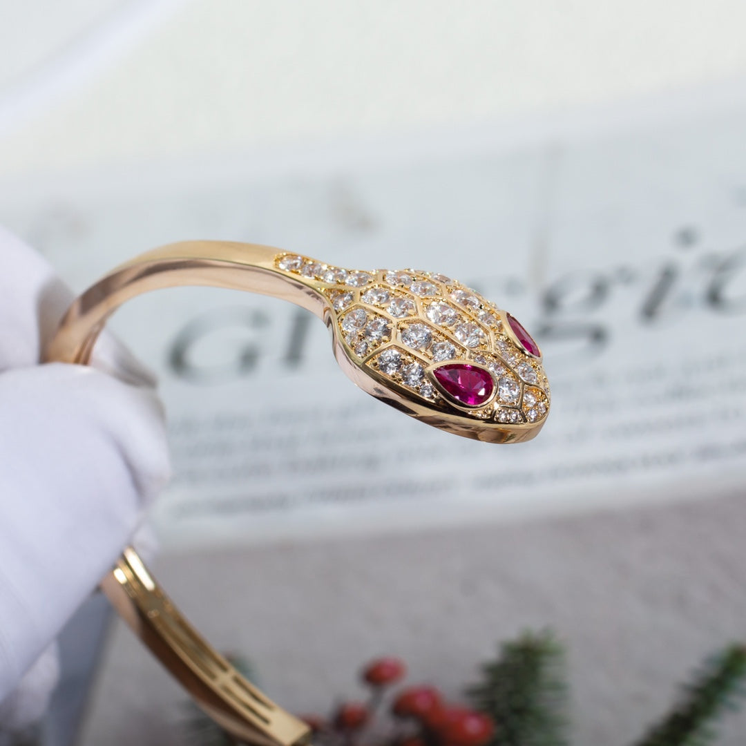 [Vicky]SERPENTI BRACELET PINK GOLD DIAMOND DOUBLE SNAKE