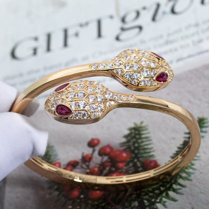[Vicky]SERPENTI BRACELET PINK GOLD DIAMOND DOUBLE SNAKE