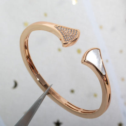[Vicky]DREAM BRACELET OPEN PINK GOLD MOP DIAMOND