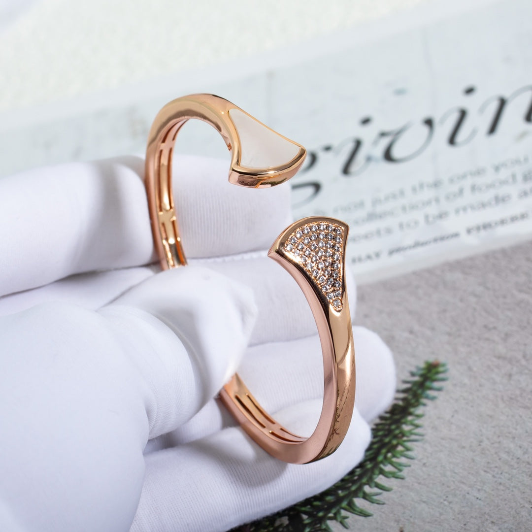 [Vicky]DREAM BRACELET OPEN PINK GOLD MOP DIAMOND