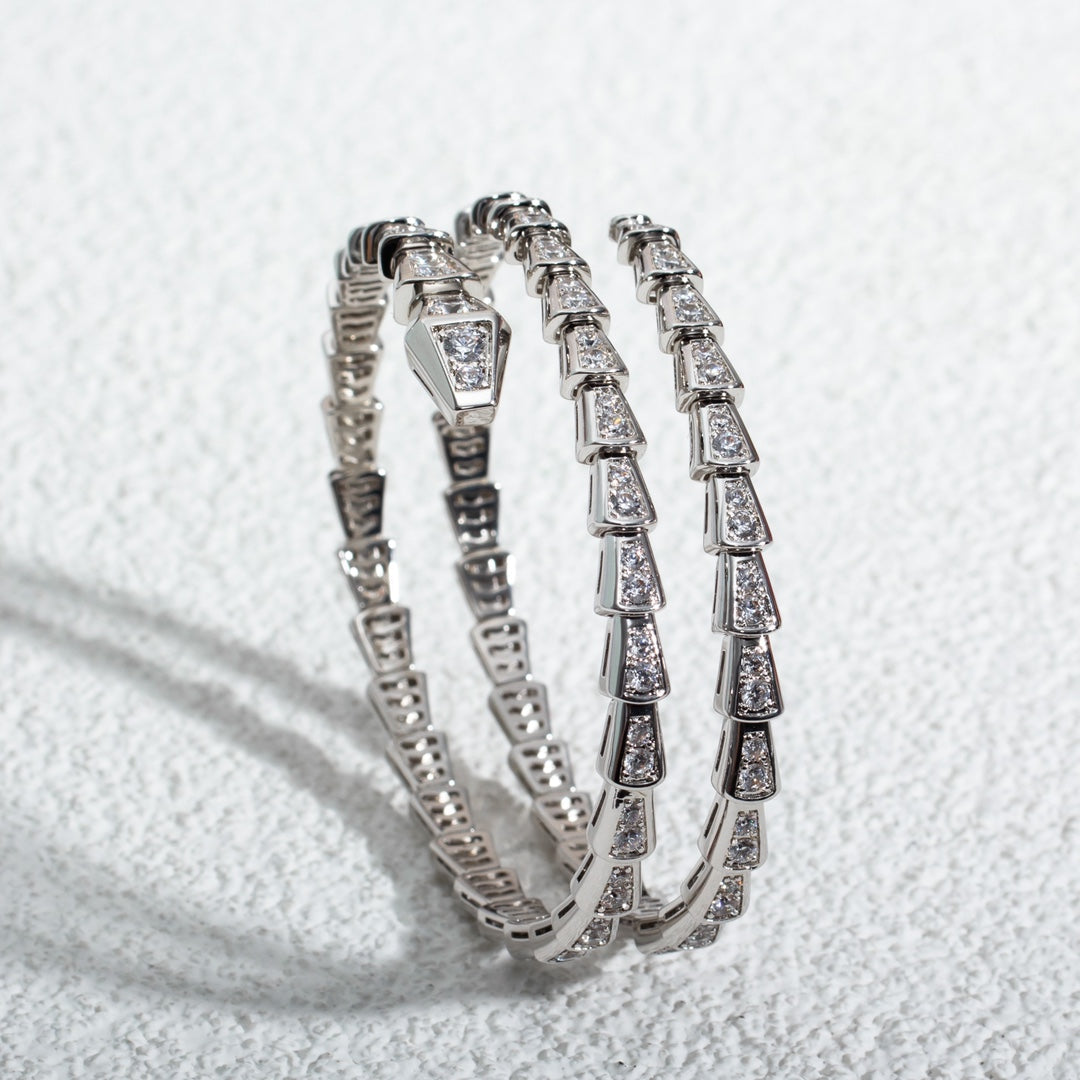 [Vicky]SERPENTI BRACELET SILVER DIAMOND DOUBLE ROW