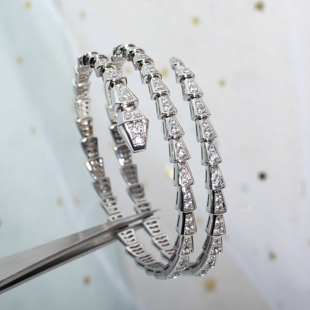 [Vicky]SERPENTI BRACELET SILVER DIAMOND DOUBLE ROW