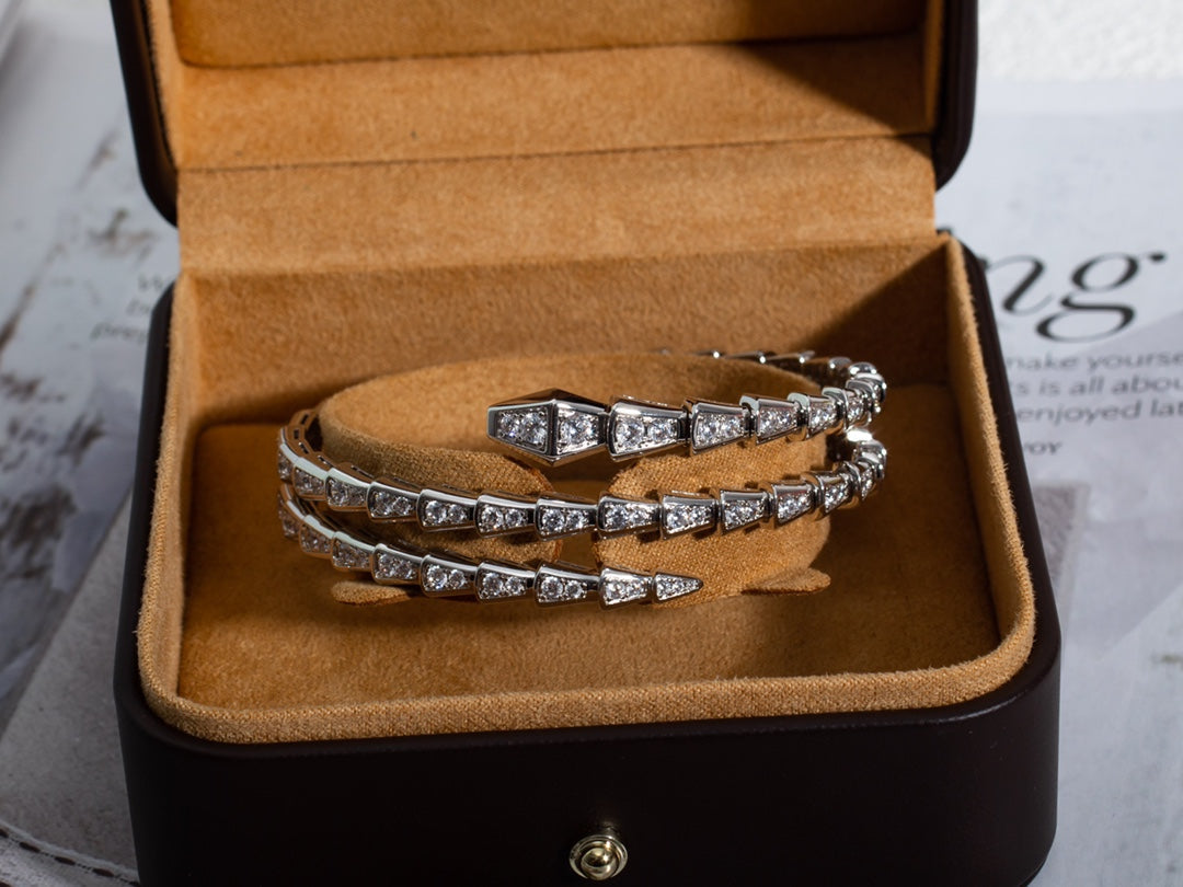[Vicky]SERPENTI BRACELET SILVER DIAMOND DOUBLE ROW