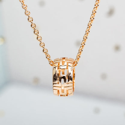 [Vicky]PARENTESI NECKLACE PINK GOLD