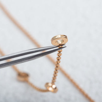 [Vicky]PARENTESI NECKLACE PINK GOLD