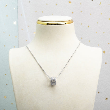[Vicky]PARENTESI NECKLACE SILVER DIAMOND