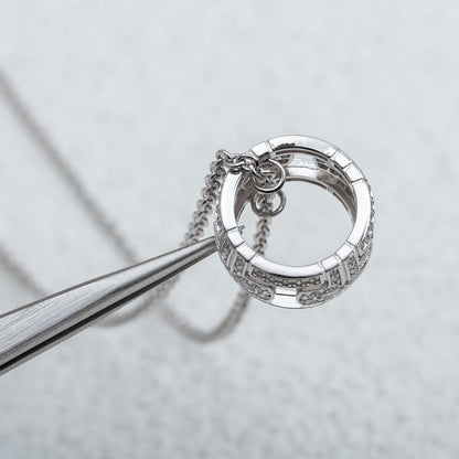[Vicky]PARENTESI NECKLACE SILVER DIAMOND