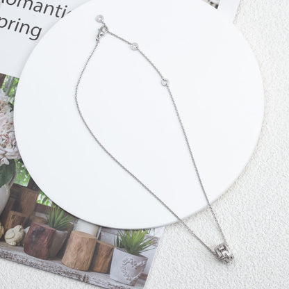 [Vicky]PARENTESI NECKLACE SILVER DIAMOND