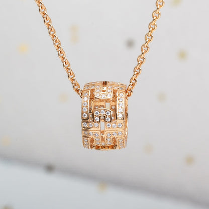 [Vicky]PARENTESI NECKLACE PINK GOLD DIAMOND