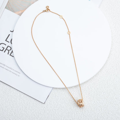 [Vicky]PARENTESI NECKLACE PINK GOLD DIAMOND