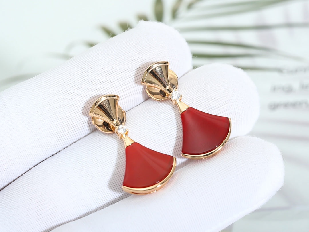 [Vicky]DREAM Carnelian PINK GOLD EARRINGS