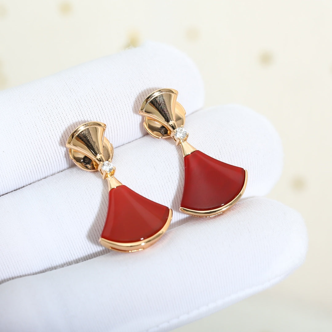[Vicky]DREAM Carnelian PINK GOLD EARRINGS