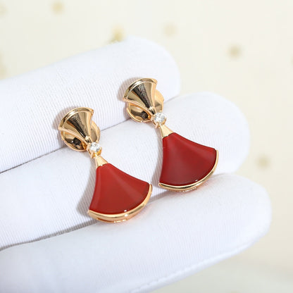[Vicky]DREAM Carnelian PINK GOLD EARRINGS