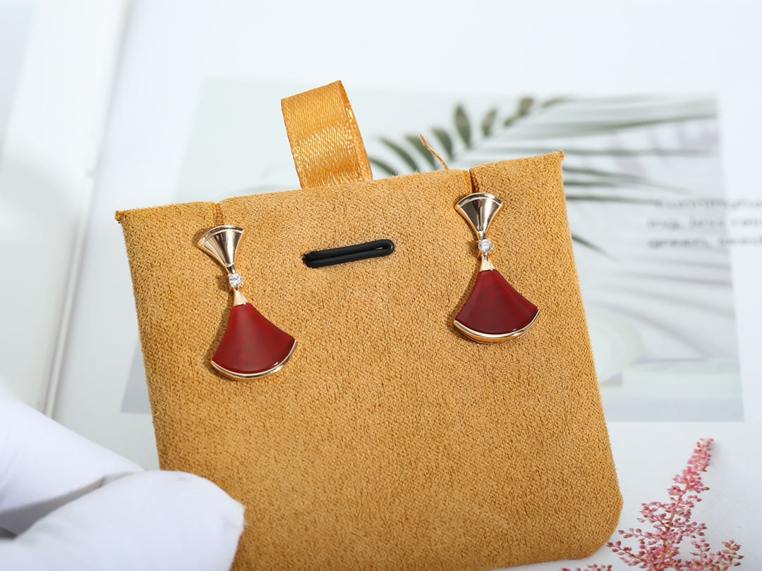 [Vicky]DREAM Carnelian PINK GOLD EARRINGS