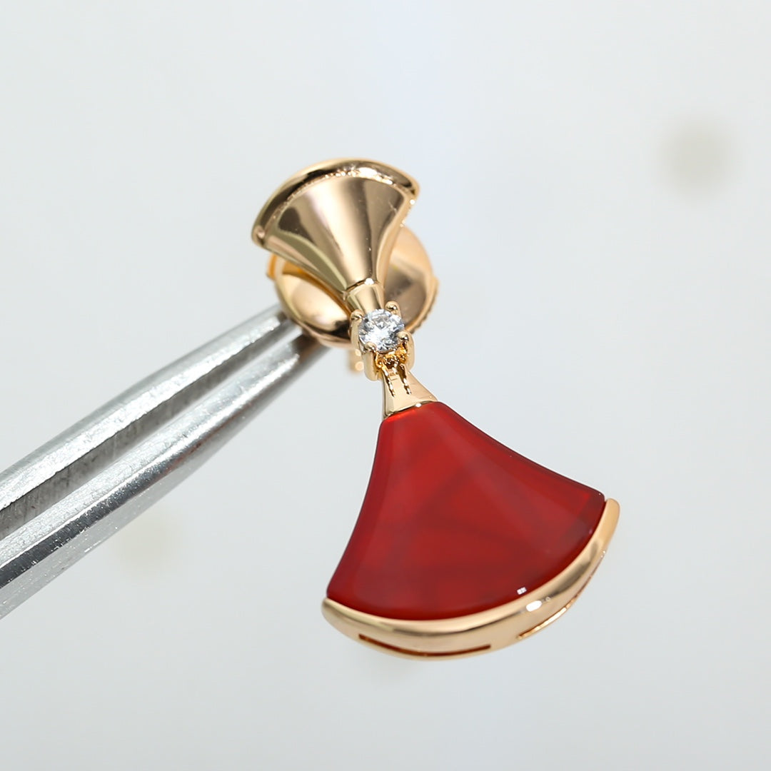 [Vicky]DREAM Carnelian PINK GOLD EARRINGS