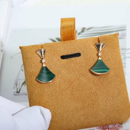 [Vicky]DREAM MALACHITE PINK GOLD EARRINGS