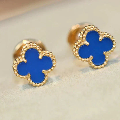 [Vicky]CLOVER MINI 9.5MM TURQUOISE EARRINGS