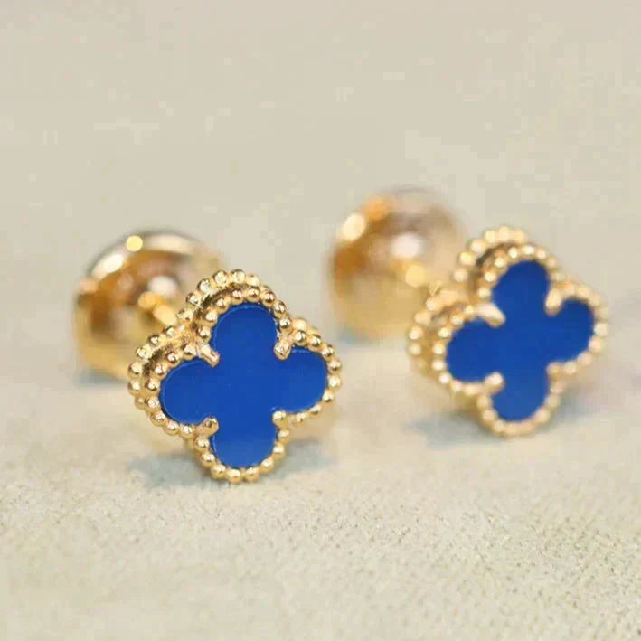 [Vicky]CLOVER MINI 9.5MM TURQUOISE EARRINGS