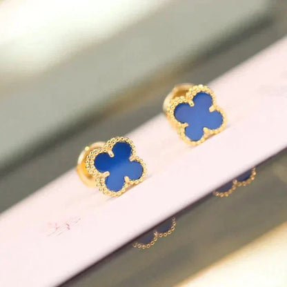 [Vicky]CLOVER MINI 9.5MM TURQUOISE EARRINGS