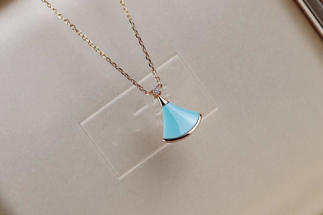 [Vicky]DREAM NECKLACE TURQUOISE PINK GOLD