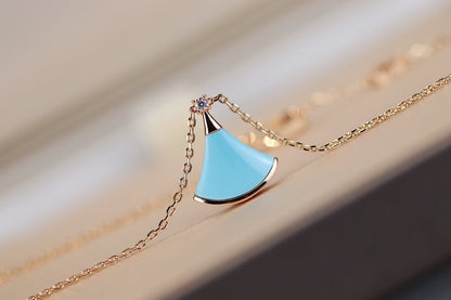 [Vicky]DREAM NECKLACE TURQUOISE PINK GOLD
