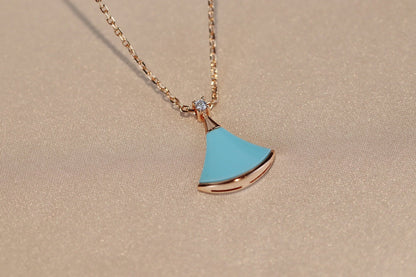 [Vicky]DREAM NECKLACE TURQUOISE PINK GOLD