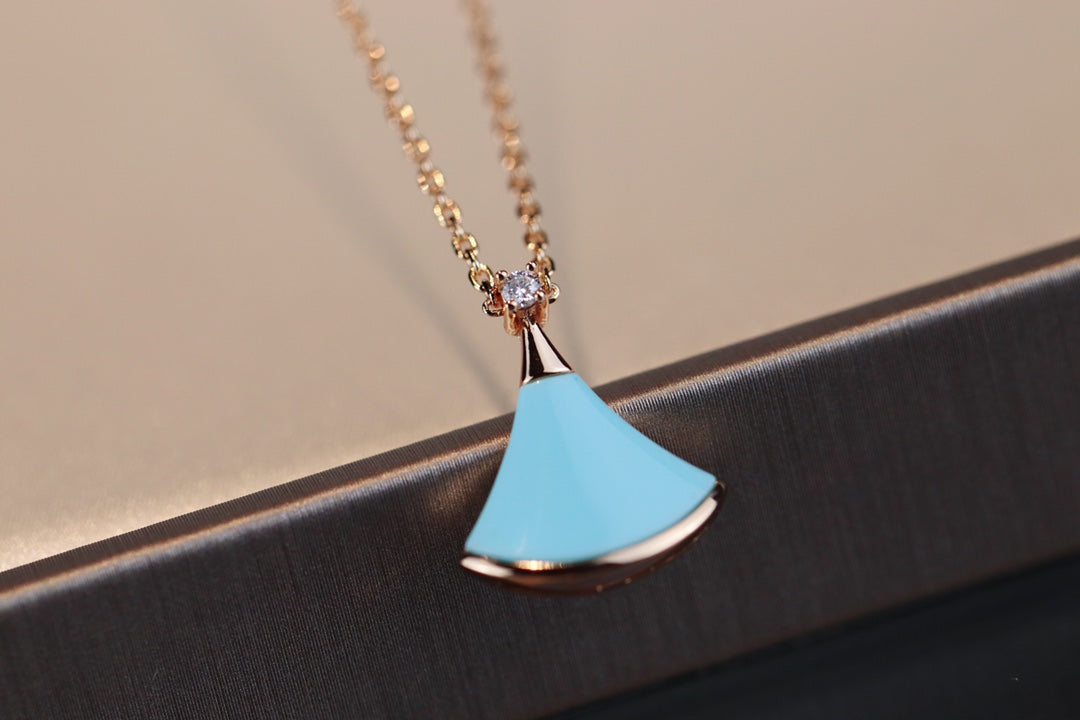 [Vicky]DREAM NECKLACE TURQUOISE PINK GOLD