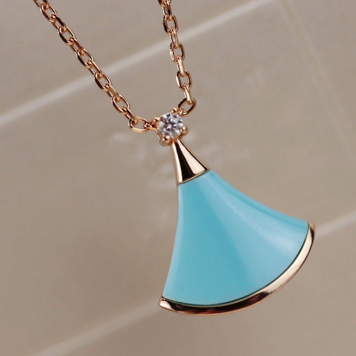 [Vicky]DREAM NECKLACE TURQUOISE PINK GOLD