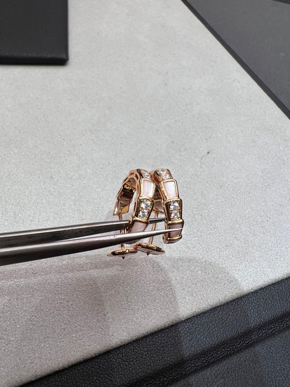 [Vicky]SERPENTI MOP PINK GOLD EARRINGS