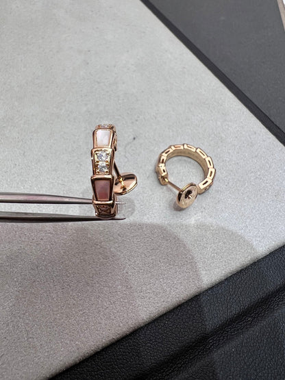 [Vicky]SERPENTI MOP PINK GOLD EARRINGS