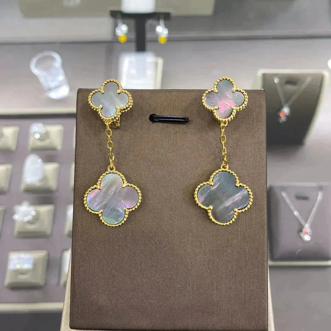 [Vicky]CLOVER 2 MOTIFS  EARRINGS (MULTIPLE CHOICESC