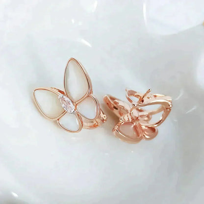 [Vicky]BUTTERFLY MOP DIAMOND EARRINGS