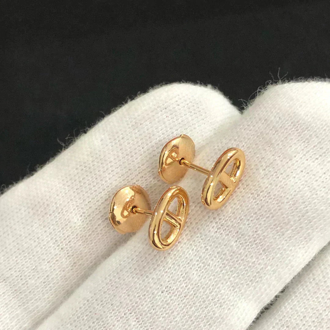 [Vicky]CHAINE SMALL EARRINGS GOLD AND SILVER